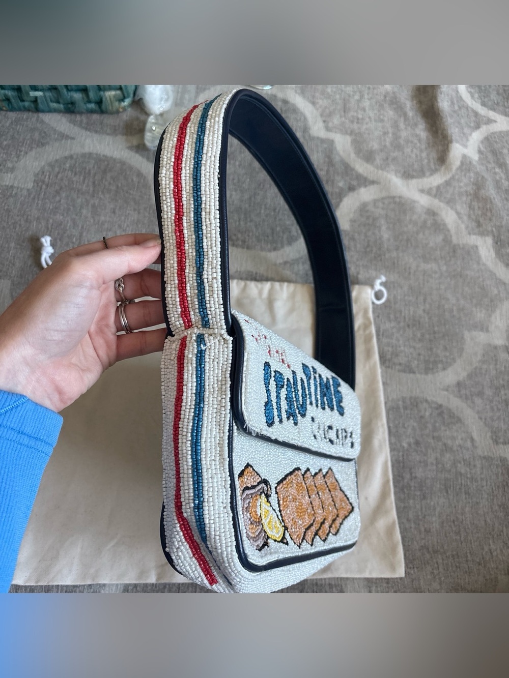 STAUD Tommy Crackers Staudine Beaded Bag - Picture 7 of 10